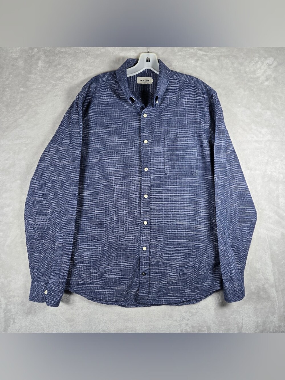 Taylor Stitch Organic Cotton Button Down Long Sleeve Mens Size 44 Navy Checkered